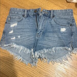 Just USA Light Blue Distressed Jean Shorts